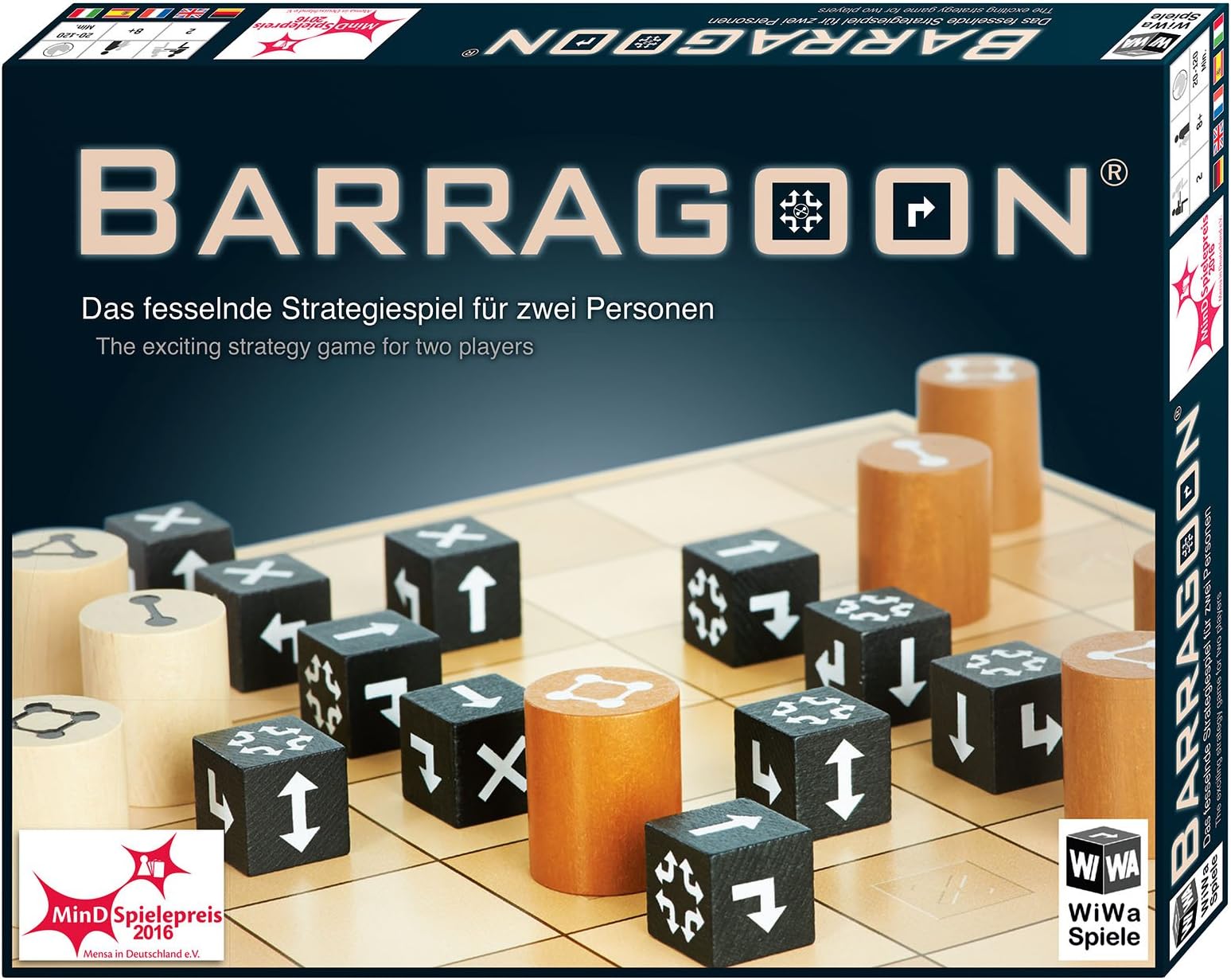 WiWa Spiele 790016 - BARRAGOON - The exciting strategy game for two players (2 players board game board games) - Winner MinD-Spielepreis 2016