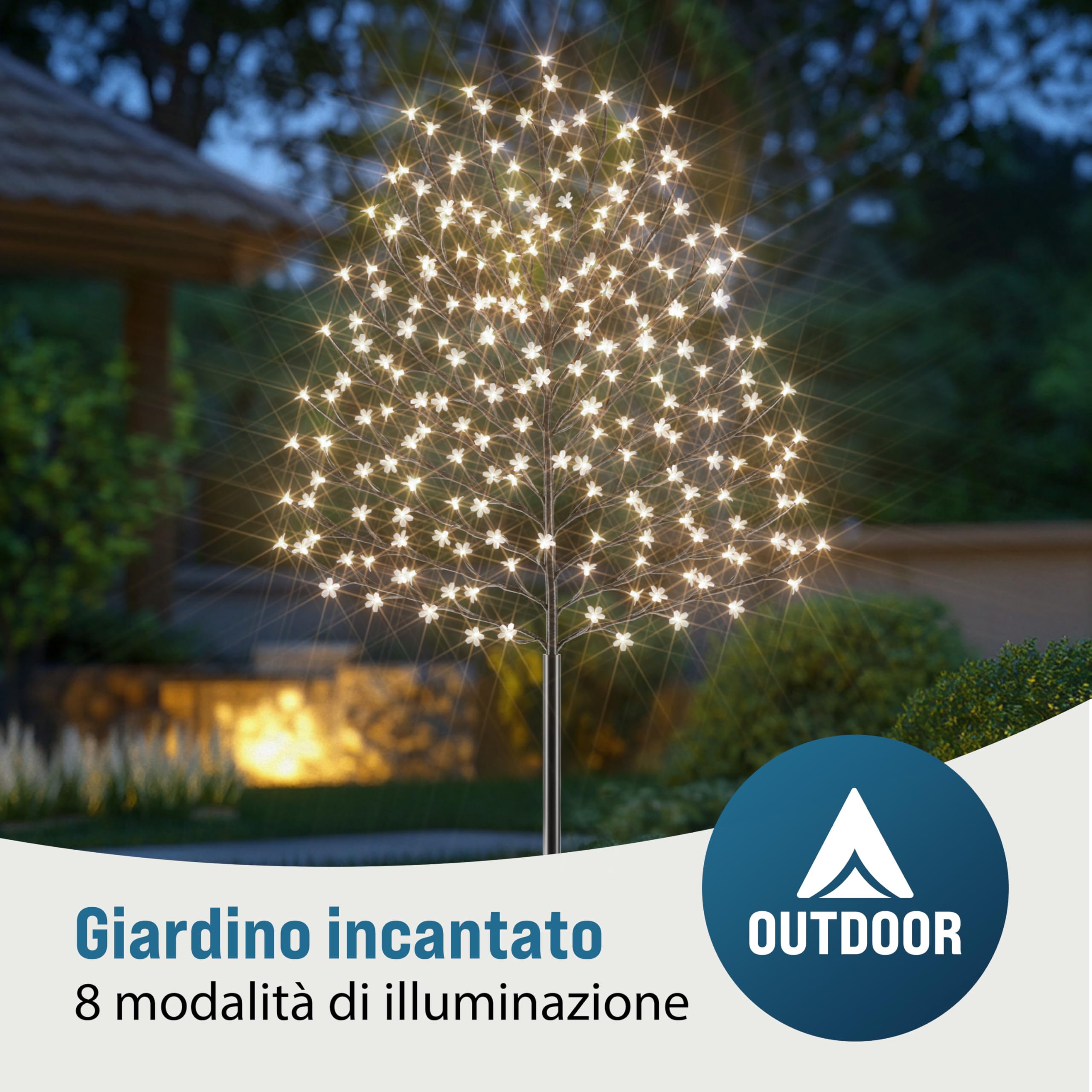 Monzana Albero Ciliegio Luce a LED 220cm con Telecomando e Timer 8 Modi Illuminazione Interno Esterno