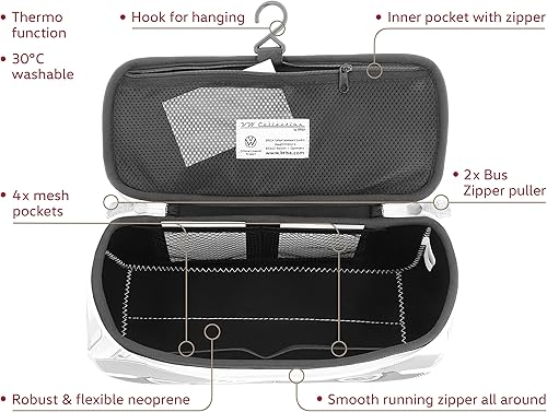 Miniatura 7 de BRISA VW Collection Volkswagen - Bolsa universal de neopreno para maquillaje, cosméticos, artículos de tocador para farmacia de viaje, en diseño de