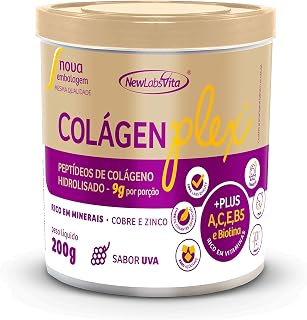 Colágeno Hidrolisado, Colágenplex, Sabor Uva, New Labs Vita, 200g