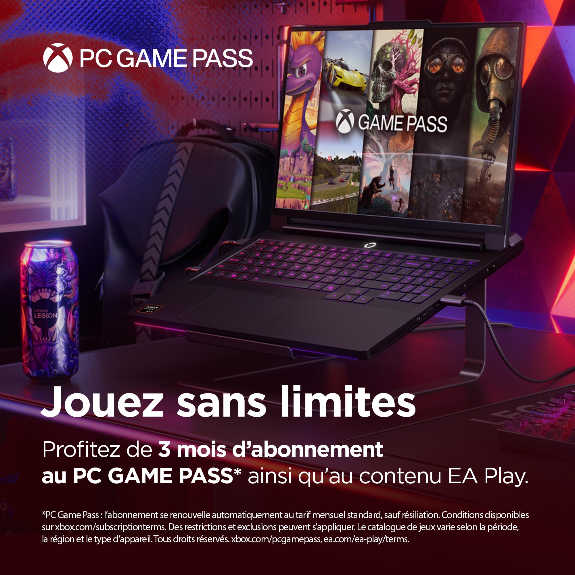 Lenovo Legion Pro 7 16AFR10H - Ordinateur Portable Gaming 16'' OLED 240Hz (AMD Ryzen 9 9955HX, RAM 32Go, SSD 1To, NVIDIA RTX 5070 Ti 12GB, Windows 11) Clavier rétroéclairé RGB AZERTY Français - Noir