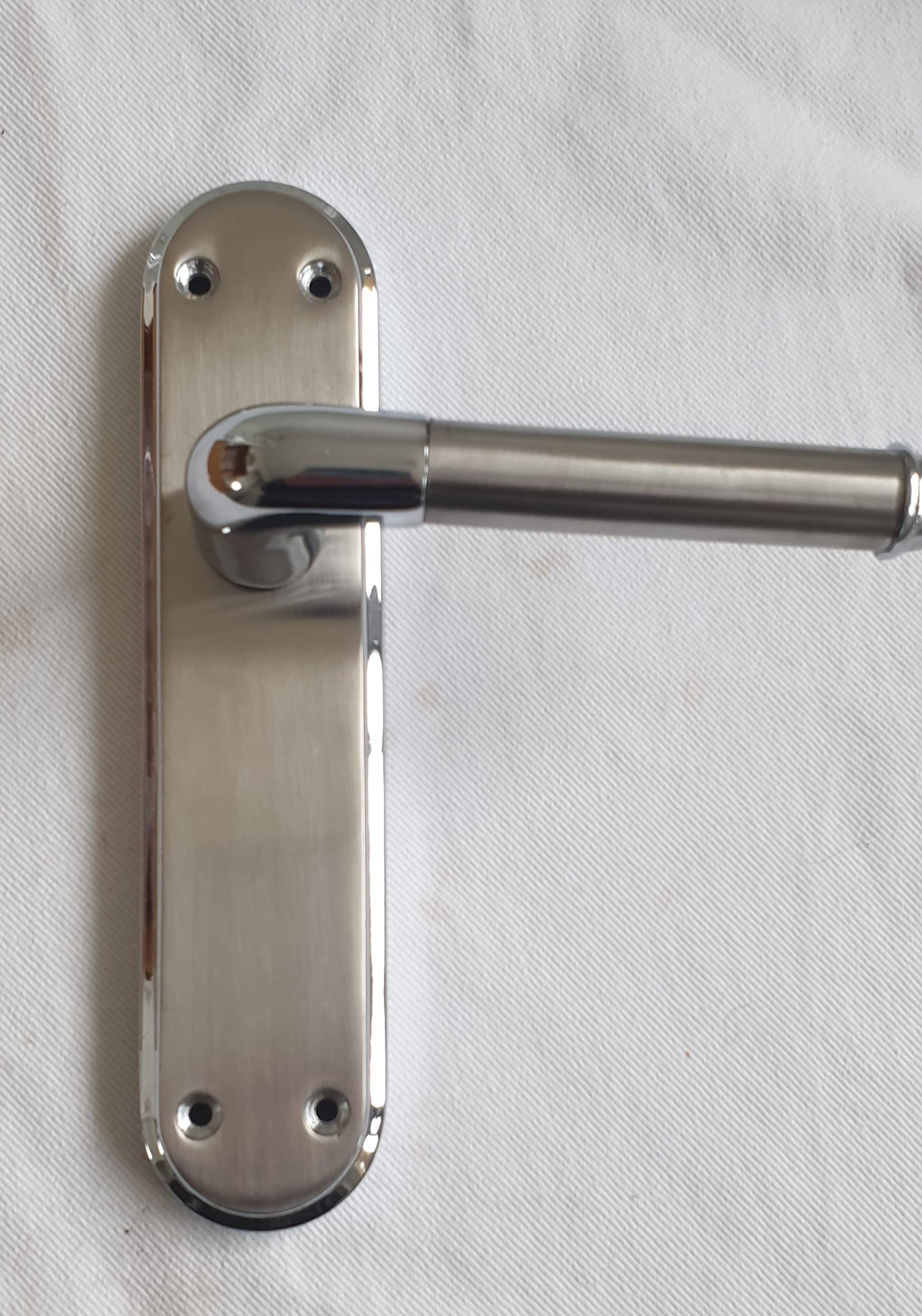 Haven Heritage Door Handles Interior Lever Latch Marina Deluxe Sleek Modern Duo Two Tone (Polished Chrome/Satin Nickle)