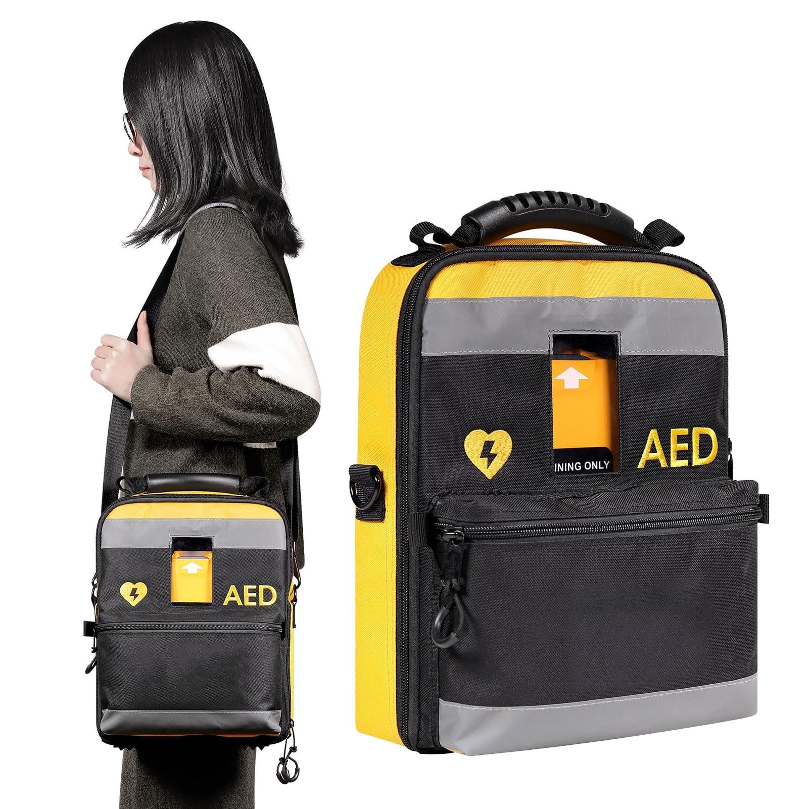 Sac de rangement portable pour défibrillateur externe avec bretelles