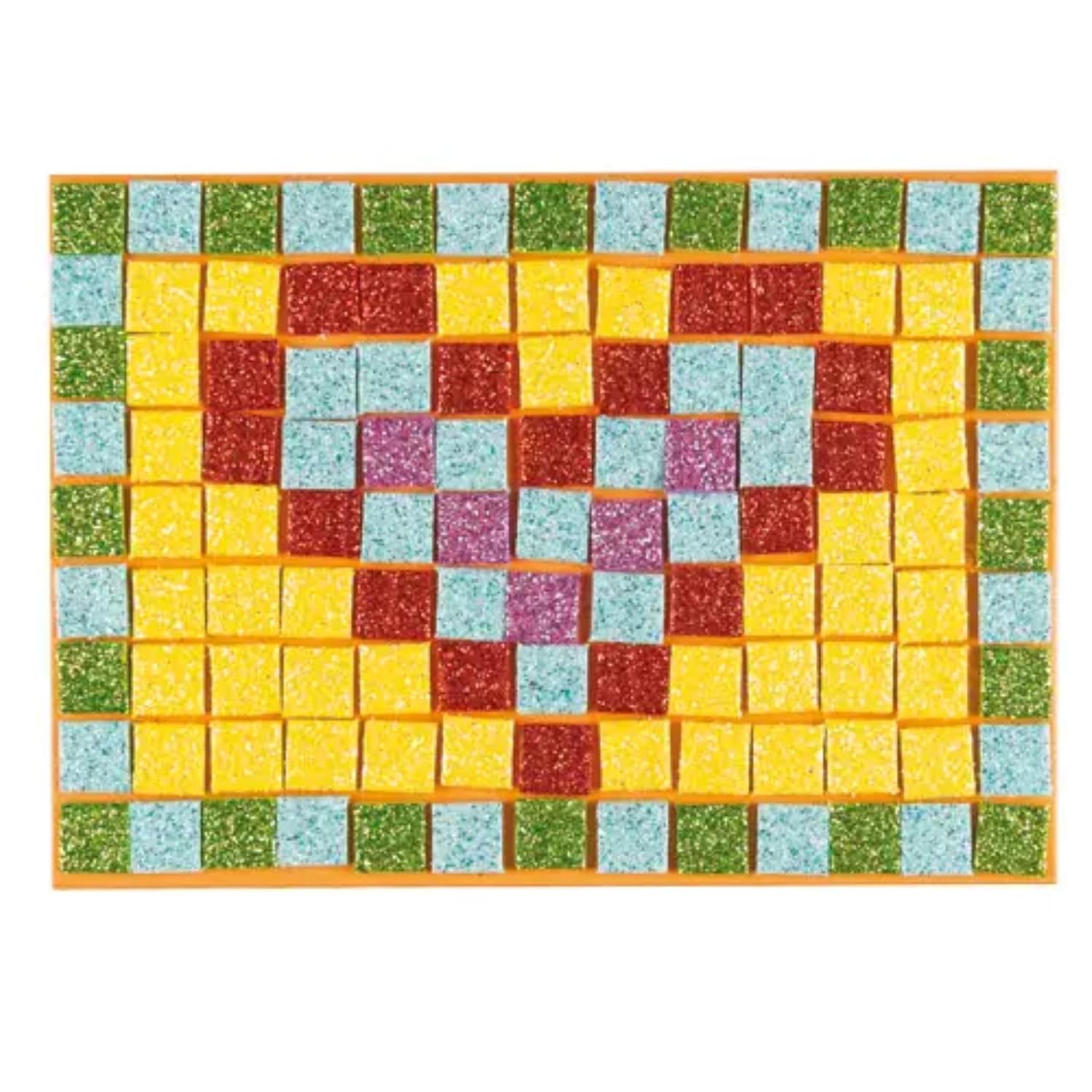 Baker Ross EF571 Glitter Mosaic Squares - Pack of 1950,Self Adhesive Foam Stickers for Kids to Use in Arts and Crafts Activities