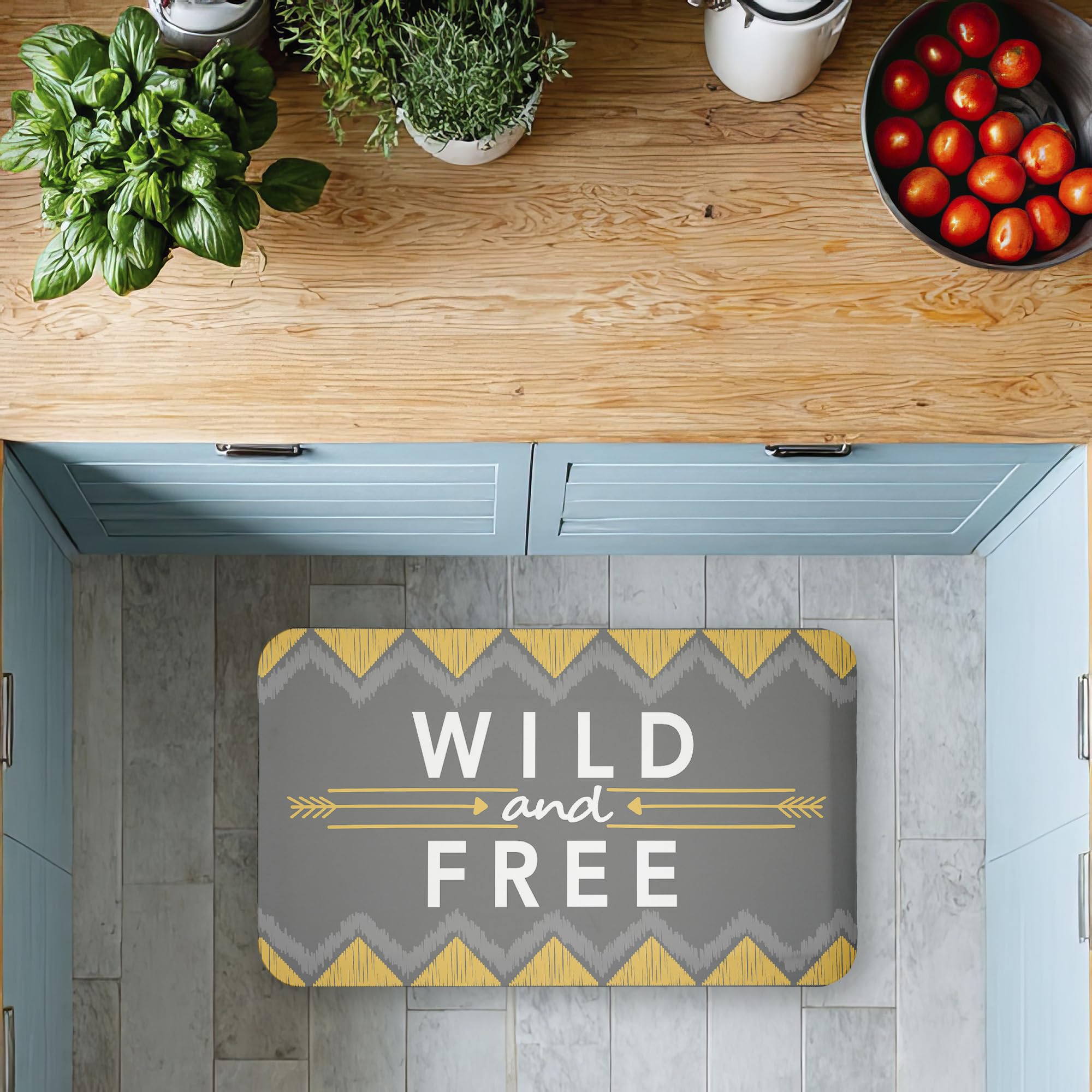 Desert Boho Wild & Free Anti-Ermüdungs-Fußmatte, ergonomisch gepolsterte Küchen- und Stehmatte mit Rutschfester Unterseite, umweltfreundliche Komfortmatte, Design von Alison Tauber, 76,2 x 45,7 cm