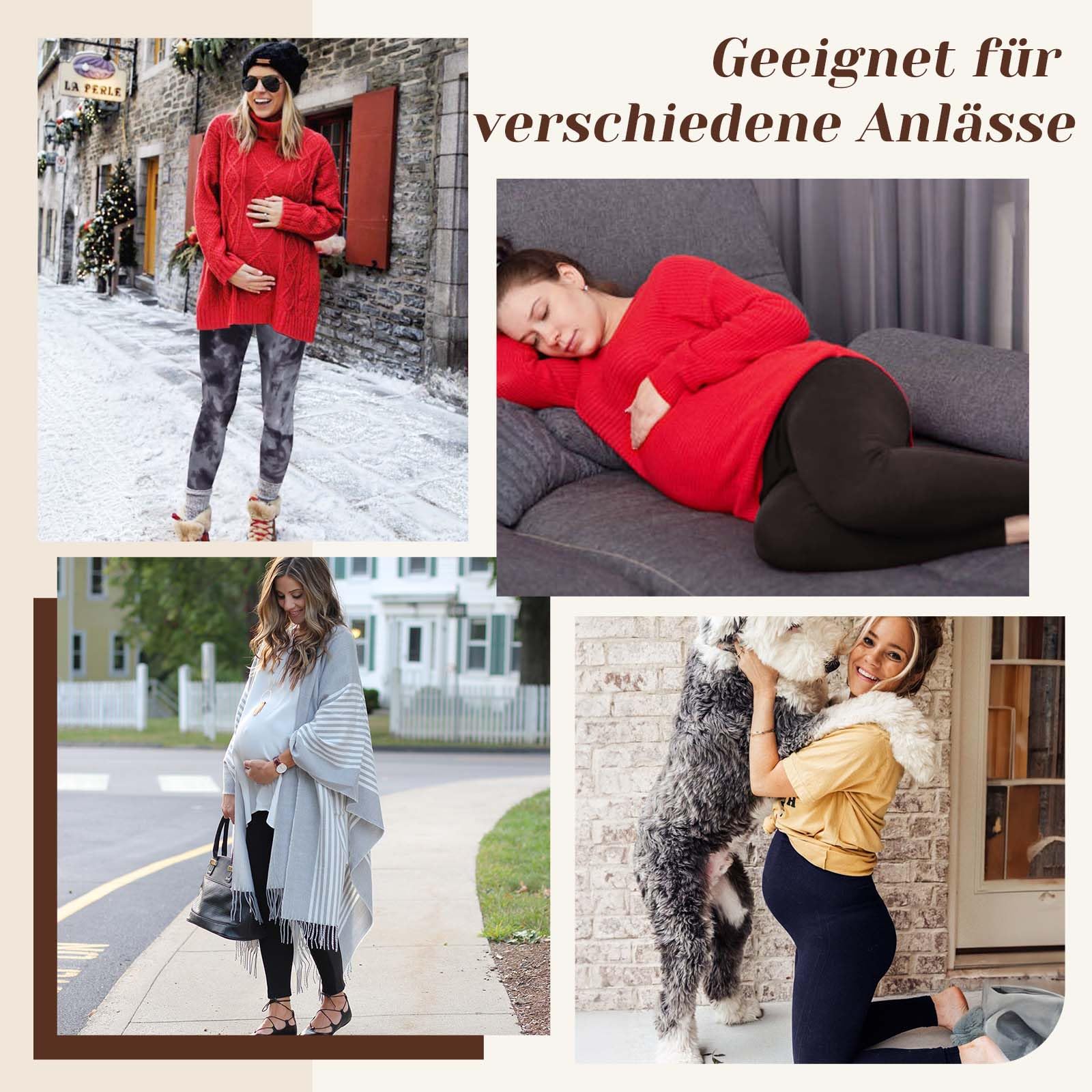 Missluck 2er Pack Umstandsleggings Blickdicht Damen Schwangerschaft Leggings Lang Mammy mit Taschen