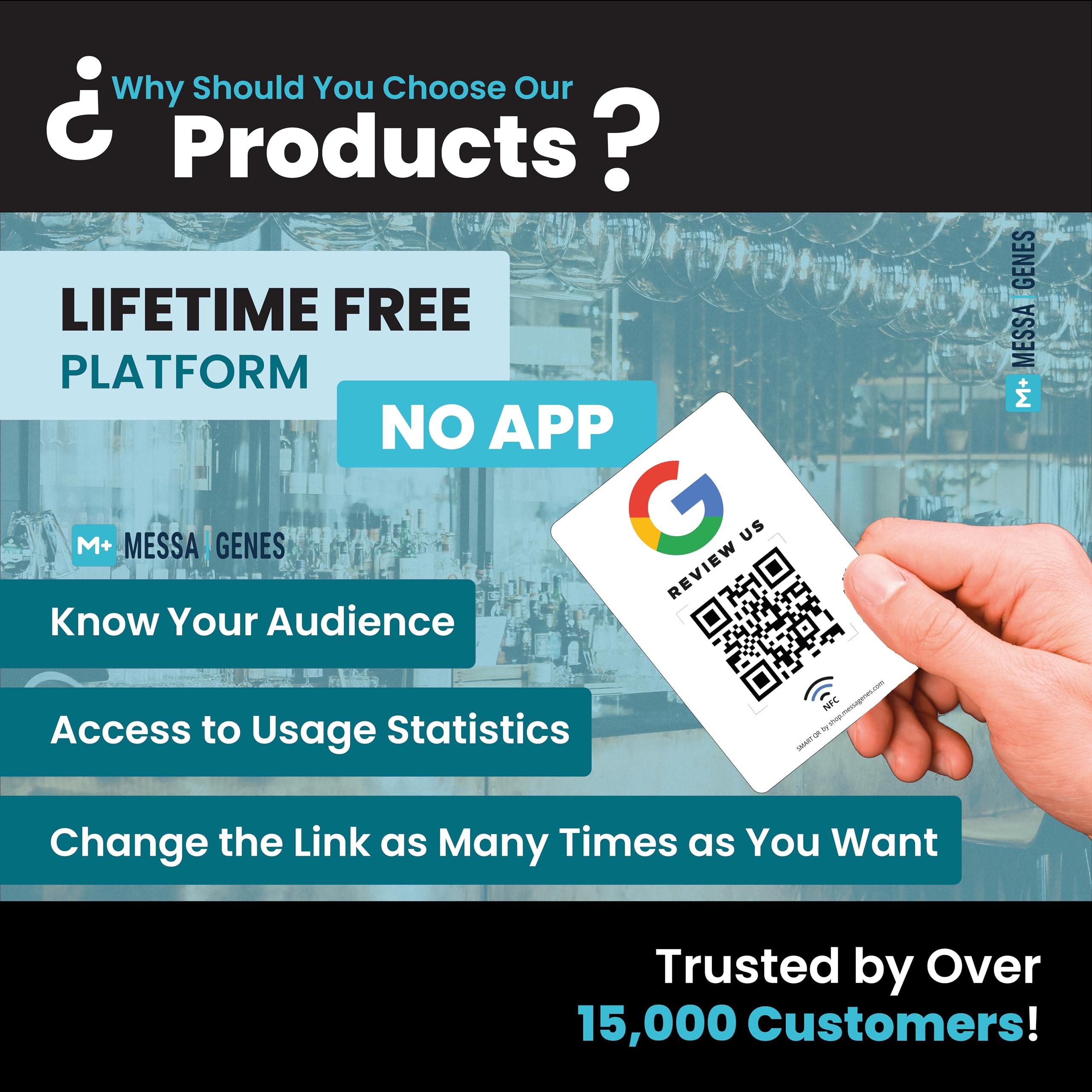 Reusable Review Tap Card for Google Reviews, 1 Review Card, QR & Tap NFC Review Card, Review Us on Google Tap Card - Image 3