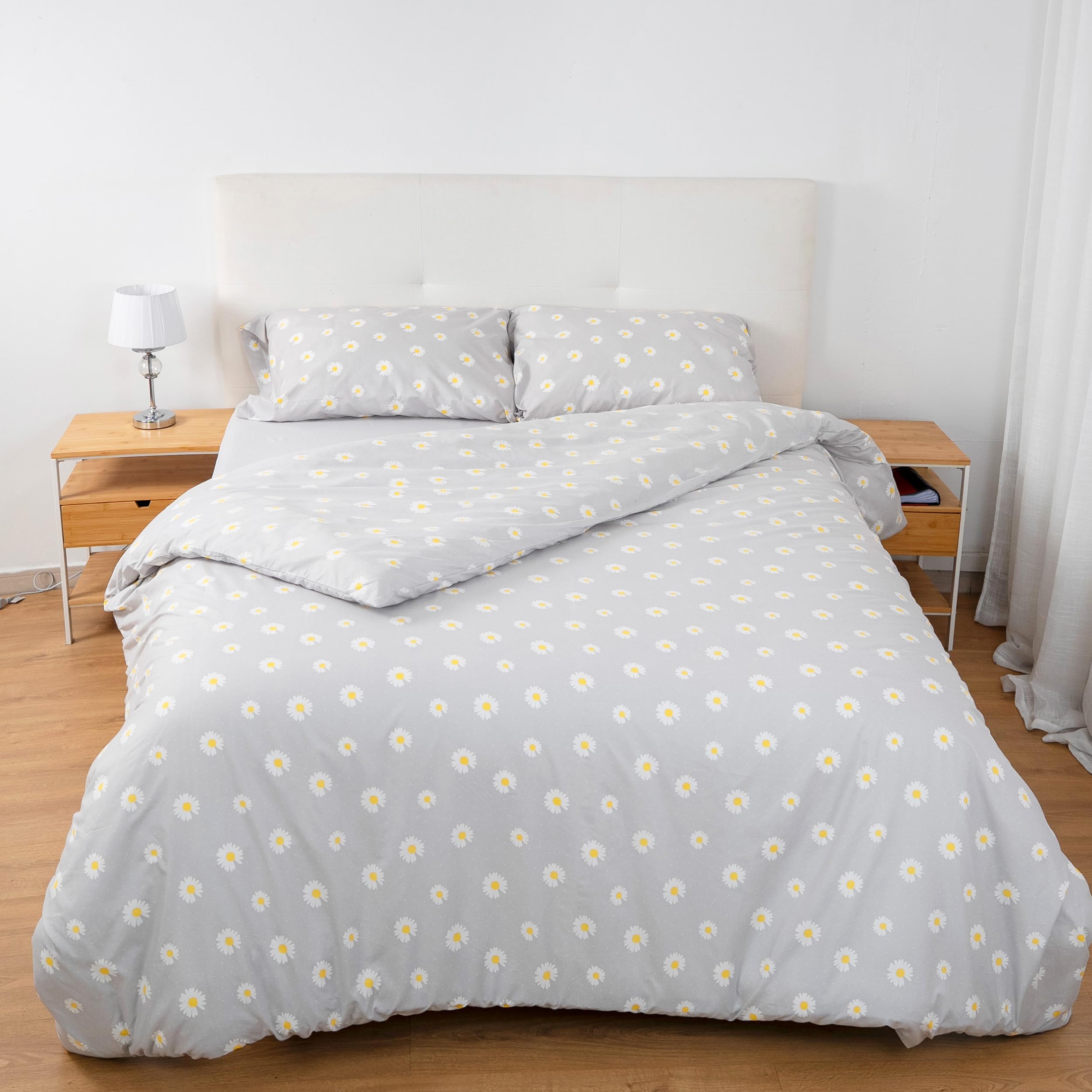 Etrexonline Juego de Funda Nórdica 4 Piezas Cama 150 Microfibra Suave Transpirable - 1 Funda Edredón 220x240 cm, 1 Bajera 150x200+30 cm y 2 Fundas de Almohada 50x75 cm (Pluma Azul) — view 37
