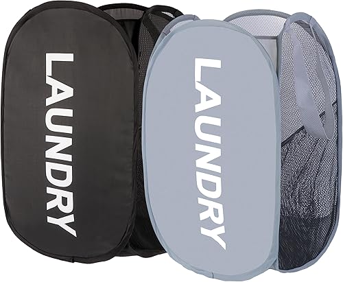 Miniatura 1 de Mesh Laundry hamper,collapsible Laundry basket,Easy to Open and Fold for room storage,and Side Pockets Carry Handles for Kids Room,College Students