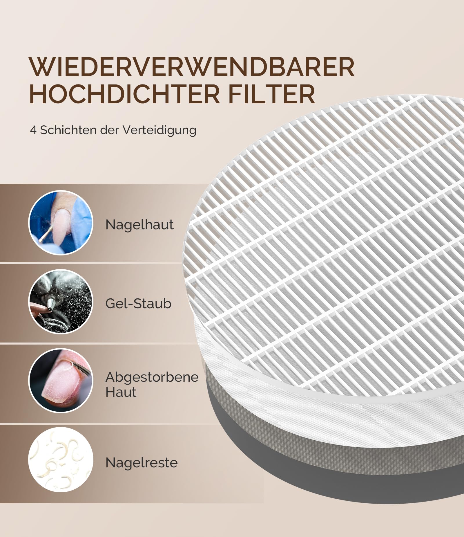MelodySusie Professioneller Nagelstaubsauger 4500 U/MIN Starker Vakuum Ventilator Staubabsaugung für Nägel Elektrischer Staubabsauger für Acryl-Gel-Nagelpolitur, Geräuscharm, Nagelsalon, SProF (Lila)
