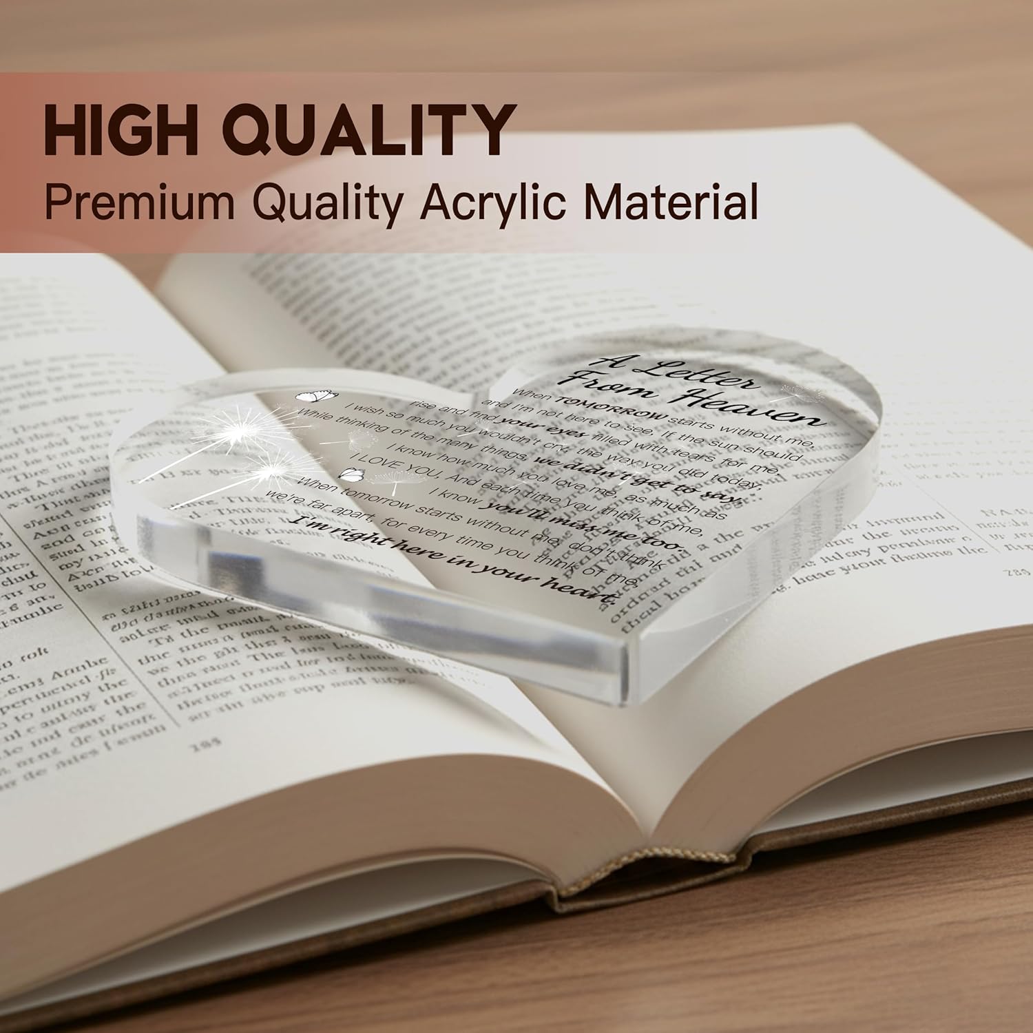 Christmas Sympathy Gifts, A Letter from Heaven, Memorial Gift, Bereavement Gifts with Remembrance Condolence for Loss of Father Mother Husband Lover Grieving Keepsake Plaque Decor for Family Members - Image 4