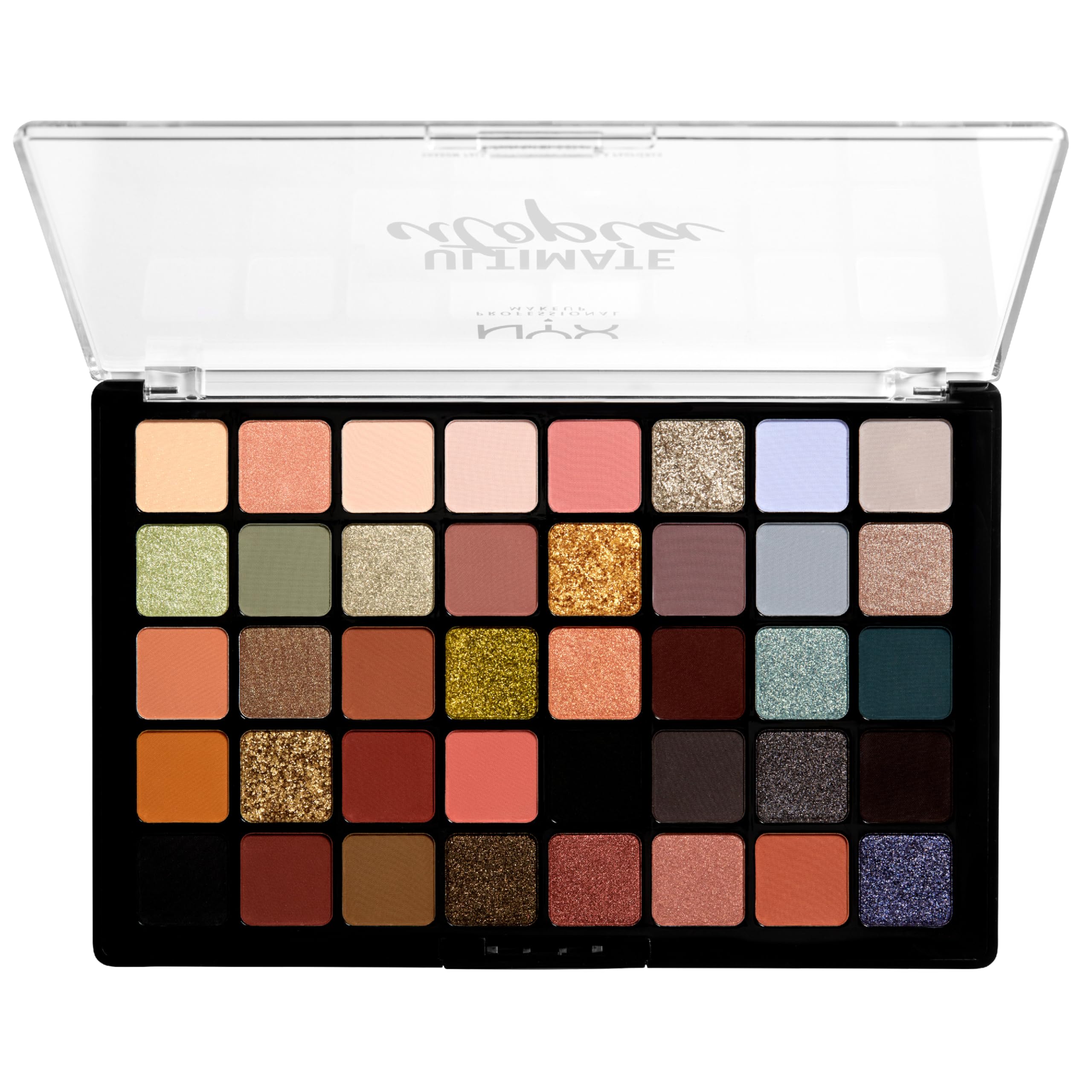 NYX Professional Makeup, Palette Ombretti Ultimate, Pigmenti pressati, 40 tonalità, Effetto opaco, satinato, metallico, Tonalità: Ultimate Utopia