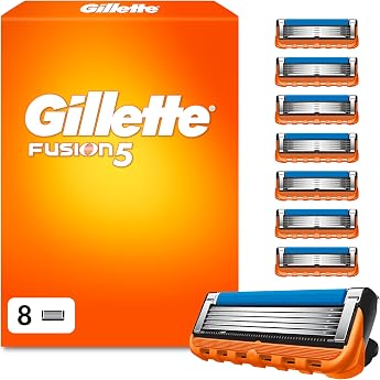 Gillette Fusion 5 Blades for Men 8 Original Razor Blades Orange