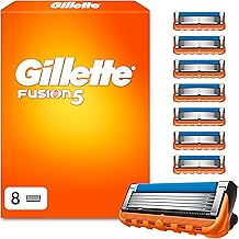 Gillette Fusion5 Razor Blades, 8 Original Replacement Blades for Men with Larger Lubricating Strip for a Smooth Glide and 5 Blades for an Incredibly Thorough and Comfortable Shave