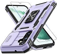 Vista 27 de DEERLAMN - Funda para Samsung Galaxy A15 5G con cubierta deslizante para la cámara + protector de pantalla (1 paquete), soporte giratorio con anillo