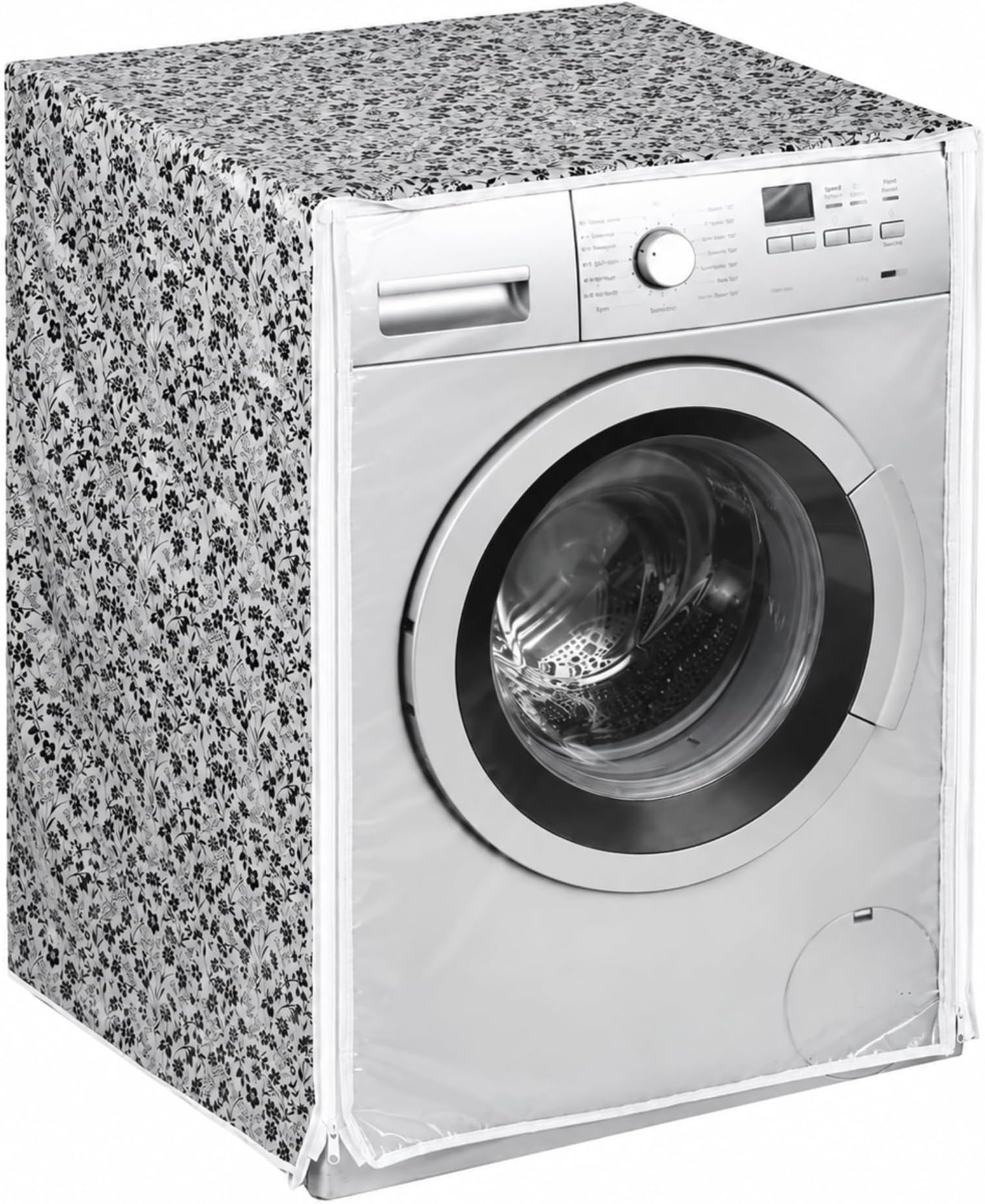 AMPEREUSยฎ Front Load Washing Machine Cover 5.5 Kg to 6Kg (61Cm x52Cm x83Cm ), Waterproof & Dustproof, Durable Polyester Protection, Compatible with LG, Shields Against Dust & Scratches (Black)