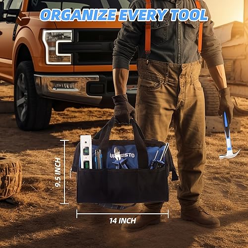 Miniatura 6 de Kit de herramientas prémium de 174 piezas, juego de herramientas de reparación para el hogar con bolsa de herramientas de almacenamiento abierta de