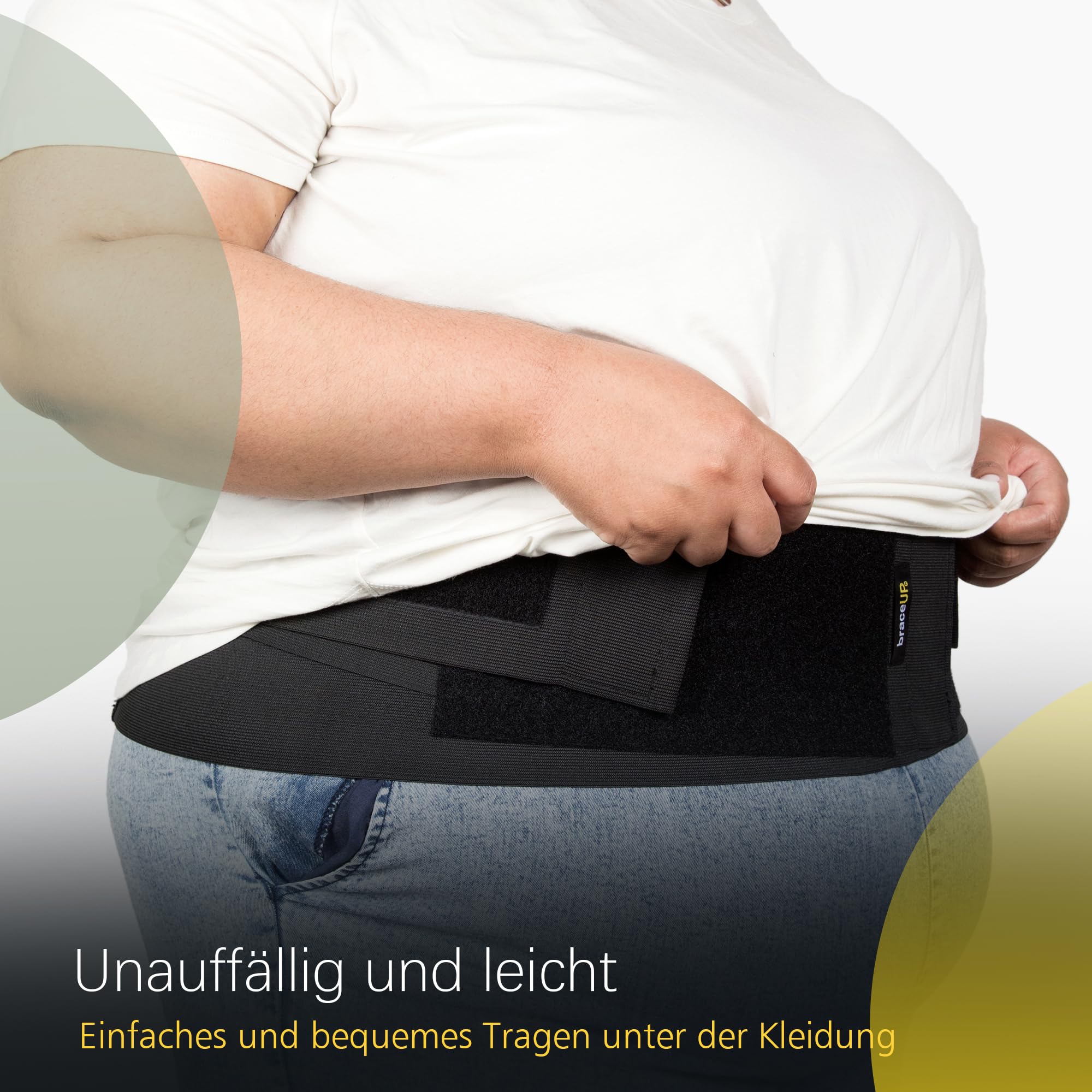 BraceUP Rückenbandage in Übergröße für Frau und Mann - 3XL bis 5XL Extra große untere Rückenstütze mit Riemen und Kompression, Unterleibsbinde in Übergröße (3XL)