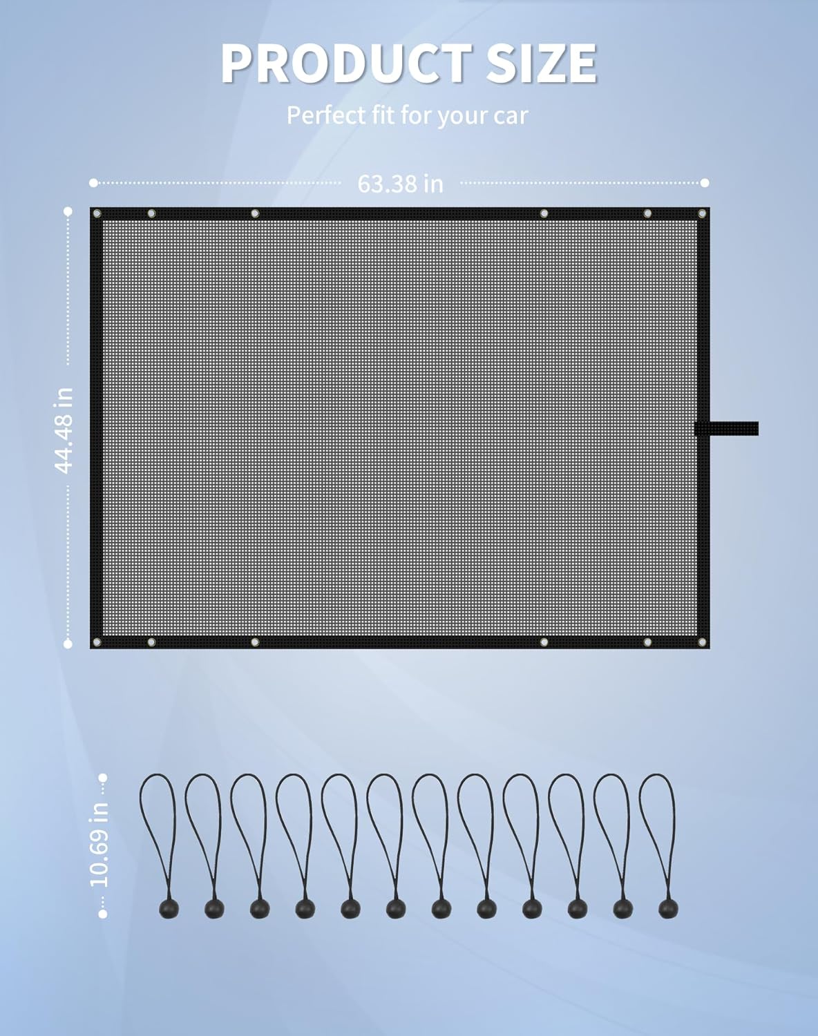 JeCar Mesh Sunshade Durable Polyester Bikini Top Cover Provides UV Protection for 1997-2006 Jeep Wrangler TJ, Black
