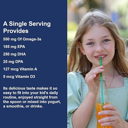 Miniatura 5 de Carlson - Aceite de hígado de bacalao para niños, 550 mg de Omega-3, Vitaminas A y D3, Noruego Salvaje, Goma de mascar, 8.5 fl oz