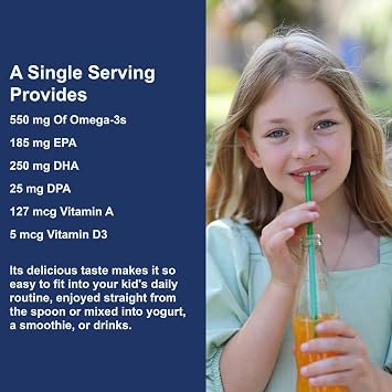 Carlson - Kid's Cod Liver Oil, 550 mg Omega-3s, Vitamins A & D3, Wild Norwegian, Bubble Gum, 250 mL