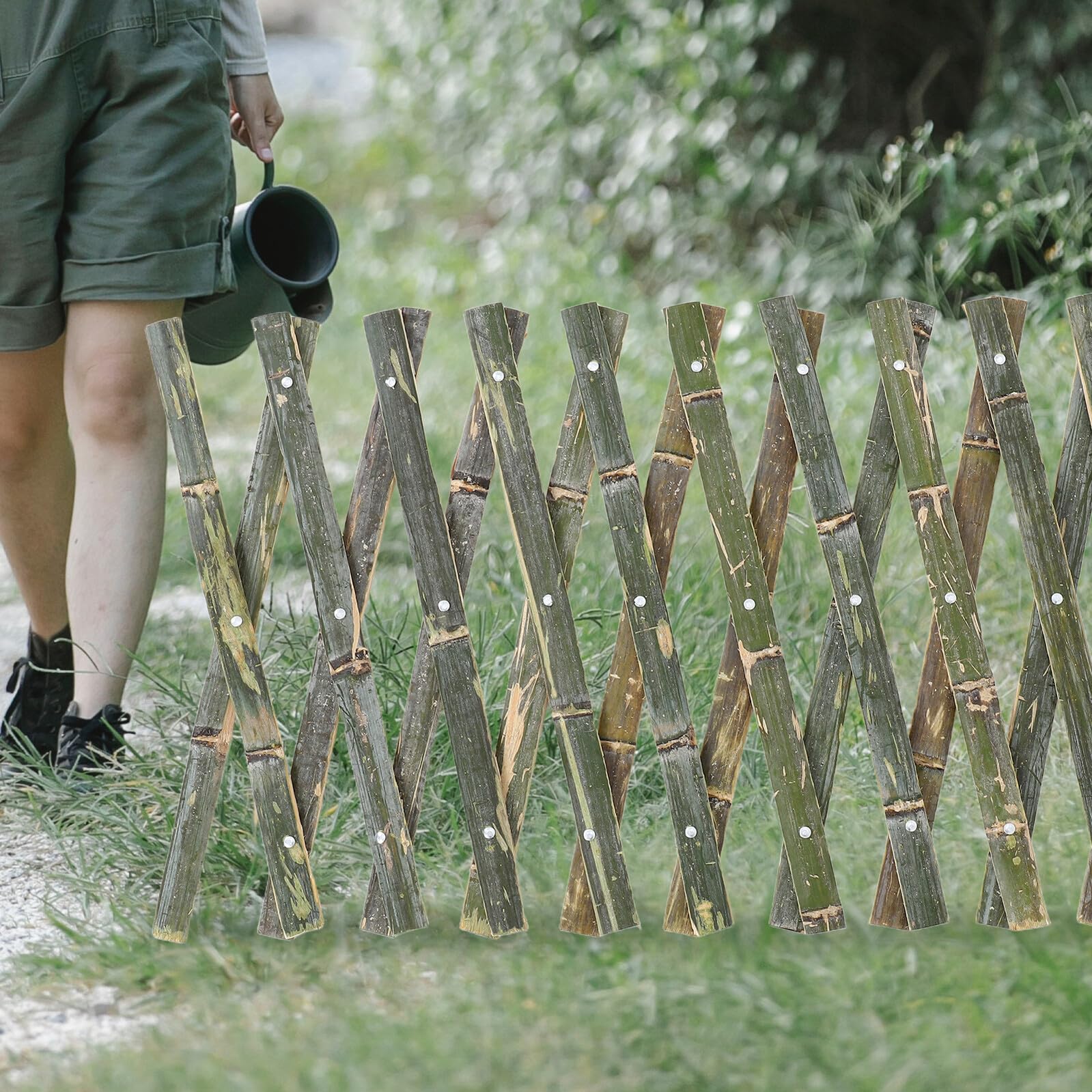 Recinzione Bambù Espandibile per Giardino, Supporto Piante