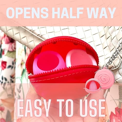 Miniatura 3 de Adorable Pink Peri - Estuche de almacenamiento para vasos menstruales  Diseño de rosa + material de silicona  Fácil de transportar, limpiar y usar