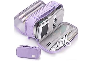 HVOMO Pencil Case Large Capacity Pencil Pouch Three Compartments Multifunctional Bag