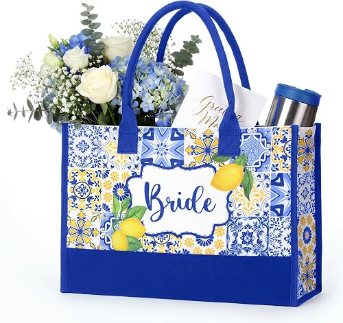 Lemon Canvas Tote Bag Gift Mediterranea Lemon Bridal Shower Gifts for Bride to Be Gifts Amalfi Coast Vintage Tote Bag Bride Wedding
