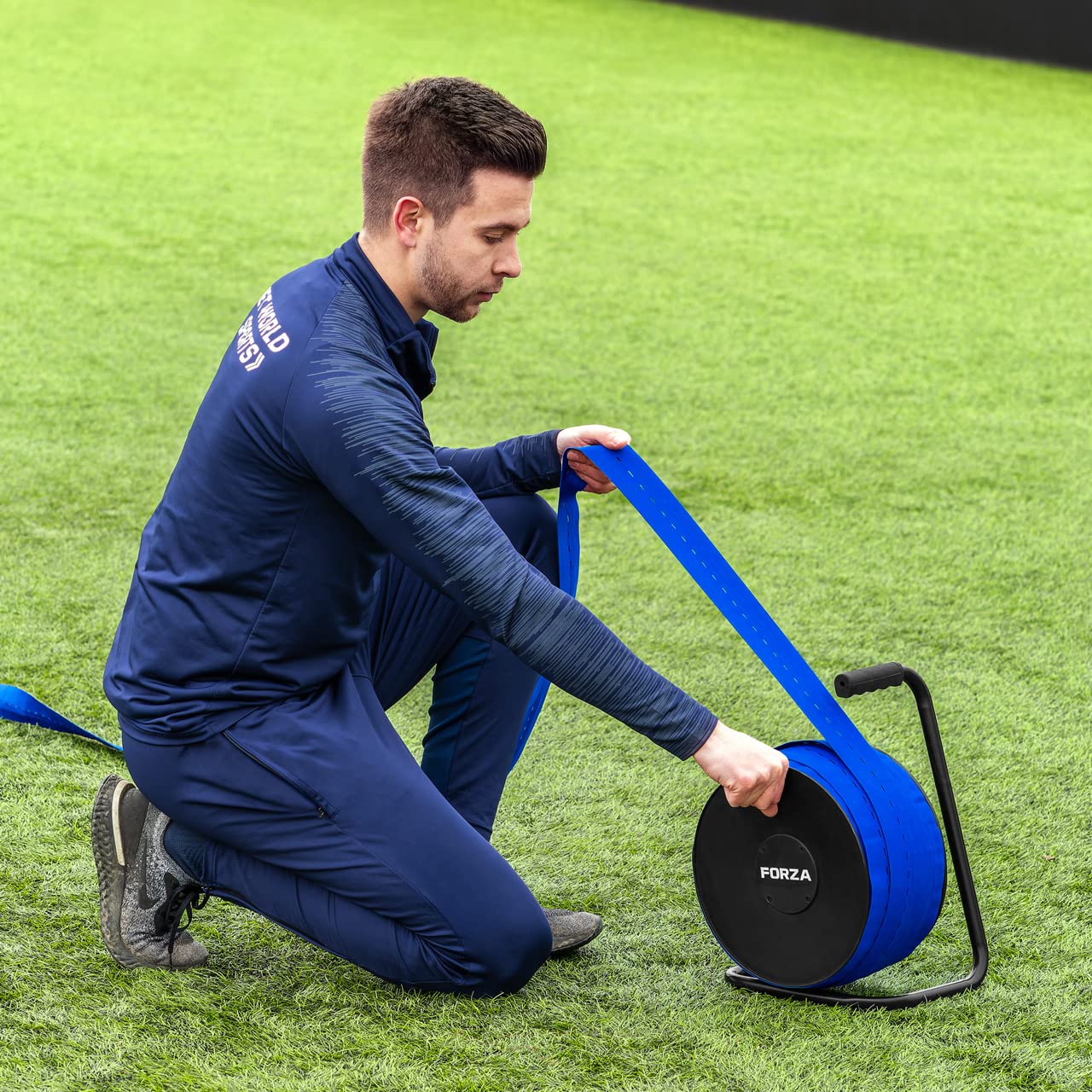 FORZA 100m Spielfeldmarkierungsband [3 Farben] - Linienmarkierung für Sportplätze