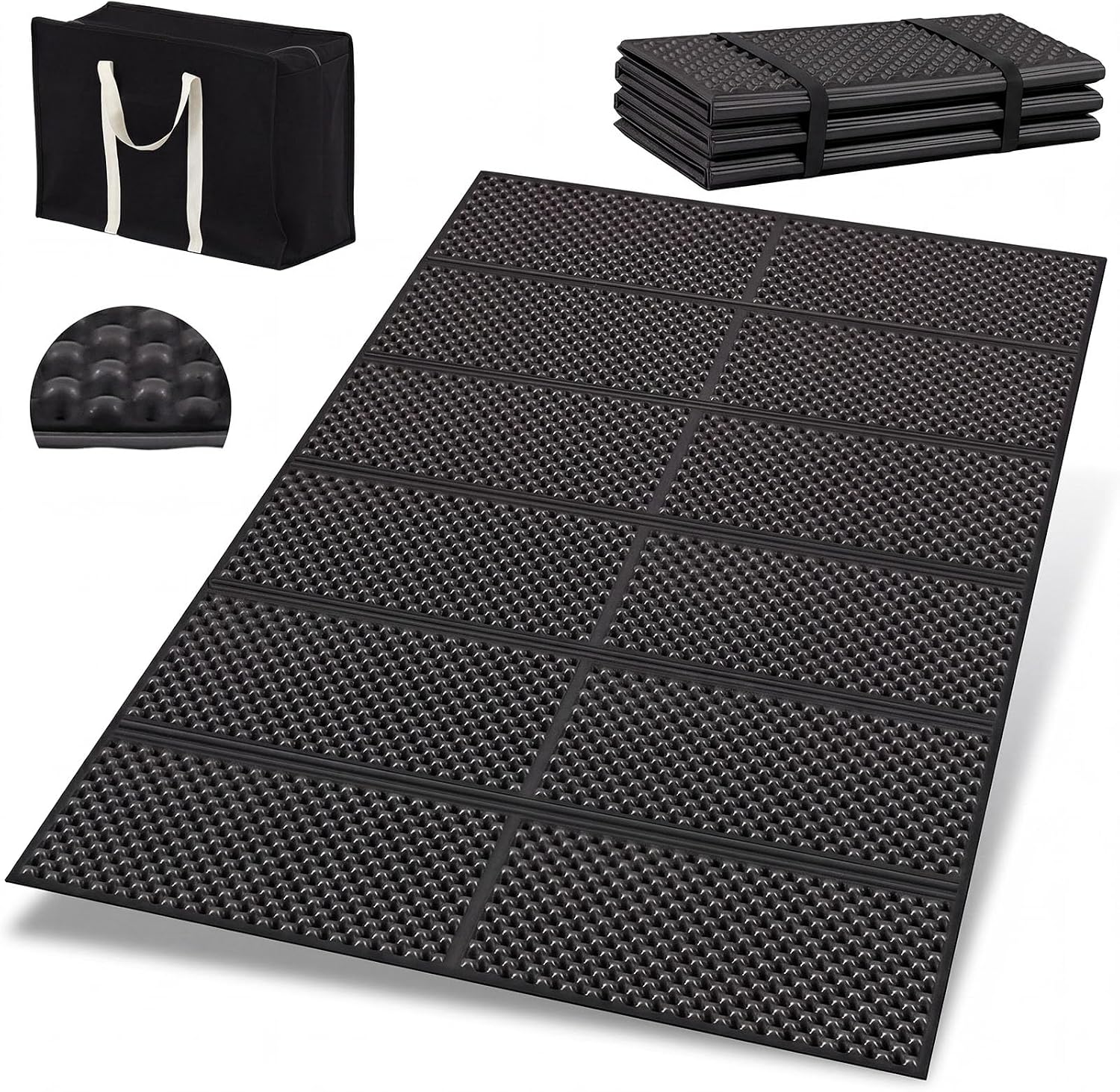 AceOrbit Double Sleeping Pad Closed Cell Folding Foam Pad with Bag for Camping Backpacking Lightweight Mat, 72 x 45.67 Inch Moisture-Proof Mattress Portable for Outdoor Hiking Mountaineering