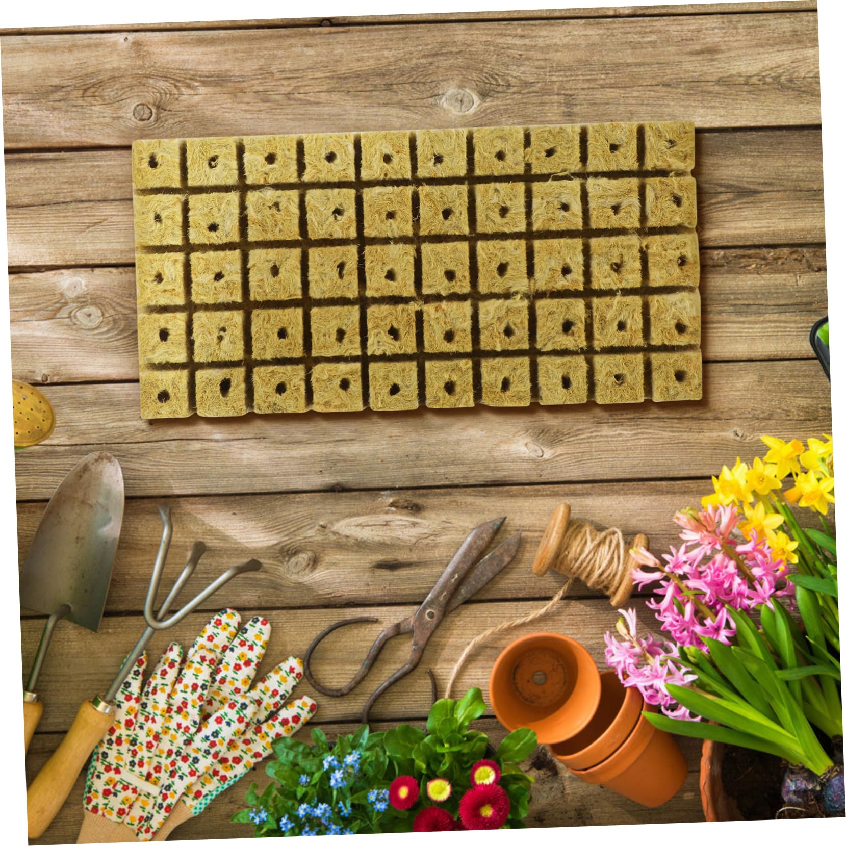 BYZESTY Lot De 50 Cubes Laine De Roche – Bouchons De Culture Hydroponique, 25x25x40 Mm, Idéal Semis, Boutures, Fleurs Et Grow Sans Terre