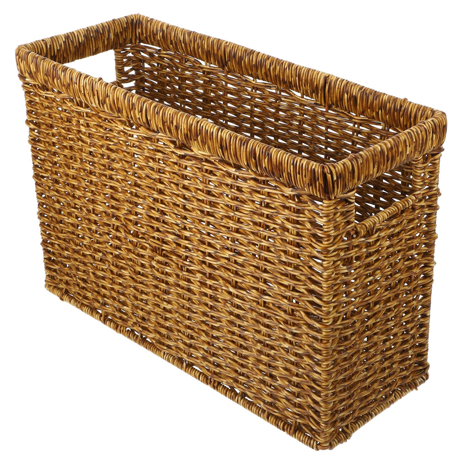 Cabilock Cesta De Almacenamiento Tejida Con Asa Organizador Práctico Para Hogar Para Oficina y Decoración Material De Ratan Resistente Multiusos Para Artículos Pequeños y Fiestas