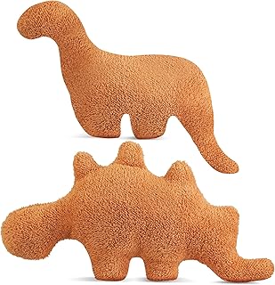Dino Nugget Pillow 18 Inch Dino Chicken Nugget Plush Toys 2Pcs Dinosaur Chicken Nugget Pillow Stuffed Animal Plush Toy Gifts for Kids Adults - Stegosaurus - Brontosaurus