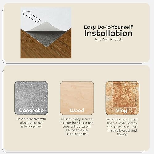 Miniatura 3 de Achim Home Décor - Suelo de tablones de vinilo de 0.079 in, 10 tablones, 6 x 36 pulgadas, roble medio, no necesita adhesivo, suelo en relieve, tacto