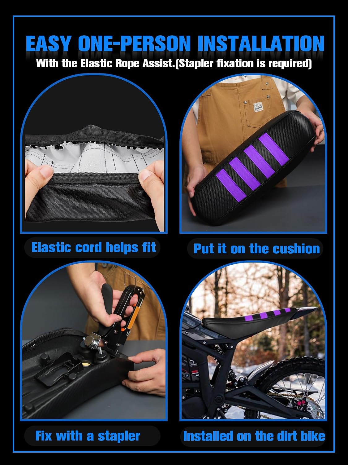 Electric Dirt Bike Seat Cover for Talaria Sting MX3/R MX4 MX5/Pro Electric Bike Purple