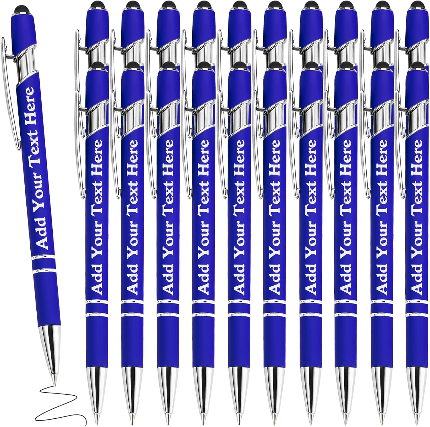 Personalized Pens in Bulk Custom Engraved Ballpoint Pens with Stylus Tip Customized Black Ink Signature Pens Gifts for Graduation Birthday Anniversary