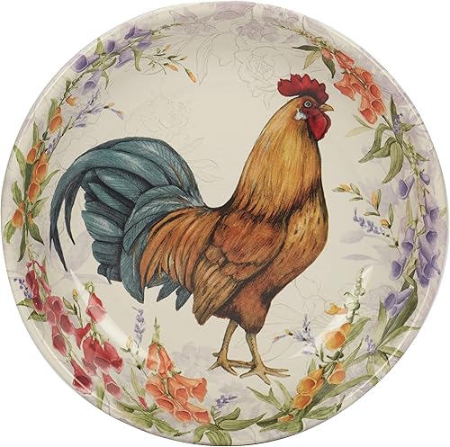 Miniatura 2 de Certified International Floral Rooster - Juego de 4 cuencos para sopapasta, 38 onzas, varios diseños, multicolor
