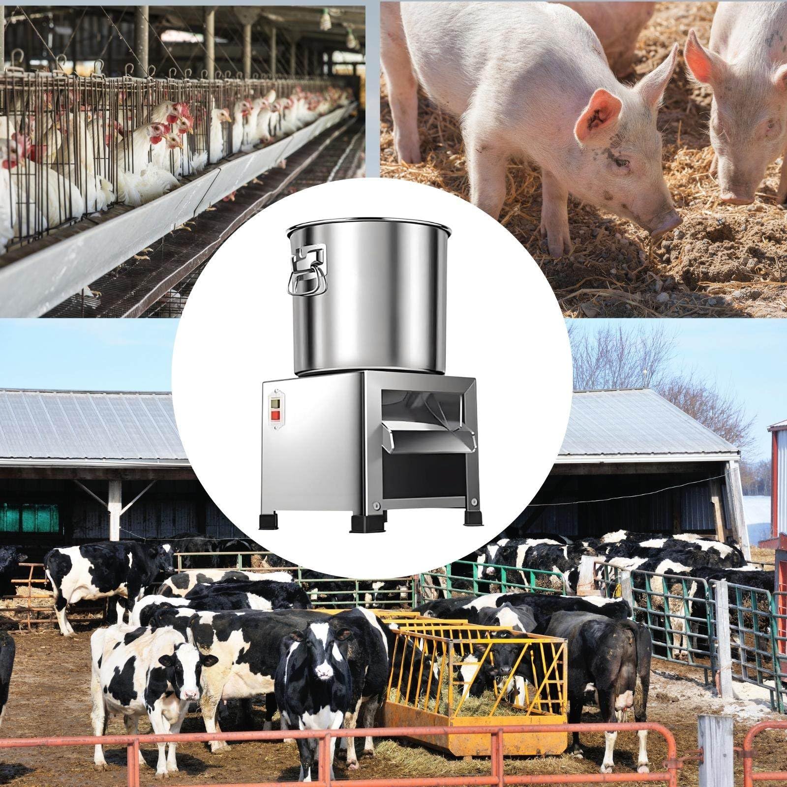 Peletizadora Pienso 1800W, Picadora de Verduras de Acero Inoxidable, 3500RPM, 50-120kg/H, Triturador para Gallinas, Patos, Cerdos, Ovejas, Lavable