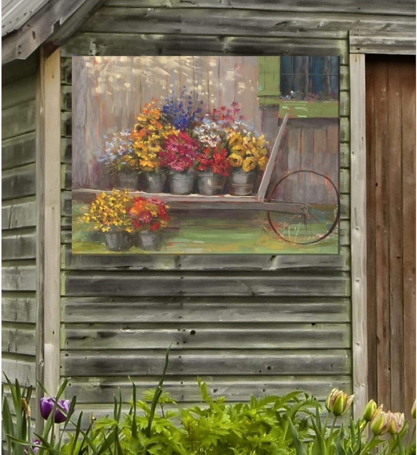 Green and Yellow Pick Of The Day Outdoor Canvas Rectangular Wall Art Decor 40" x 30"