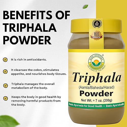 Miniatura 4 de BASIC AYURVEDA Triphala Powder 7.05 oz (200g)  Mezcla ayurvédica 100% natural de amla, haritaki y bibhitaki  Apoya la salud digestiva,