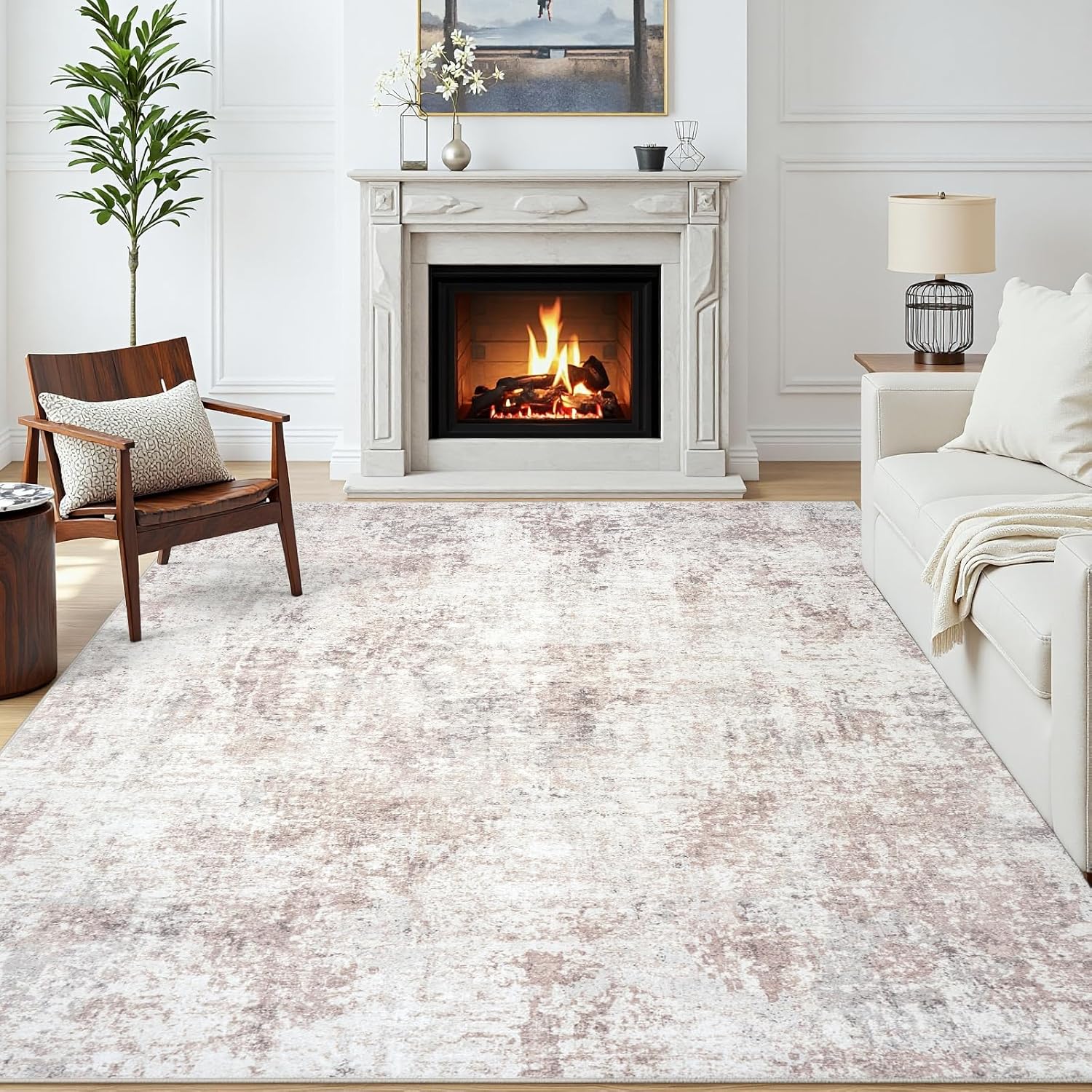 Area Rugs Living Room: Large Soft Washable Rug Modern Abstract Anti-Skid Non-Shedding Carpet Indoor Floor Thin Carpets for Bedroom Dining Room Farmhouse Nursery Home Office