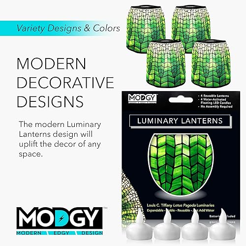 Miniatura 5 de MODGY Faroles luminarios portavelas decorativo para interiores y exteriores, faroles para decoración de centros de mesa de boda, patio, paquete de