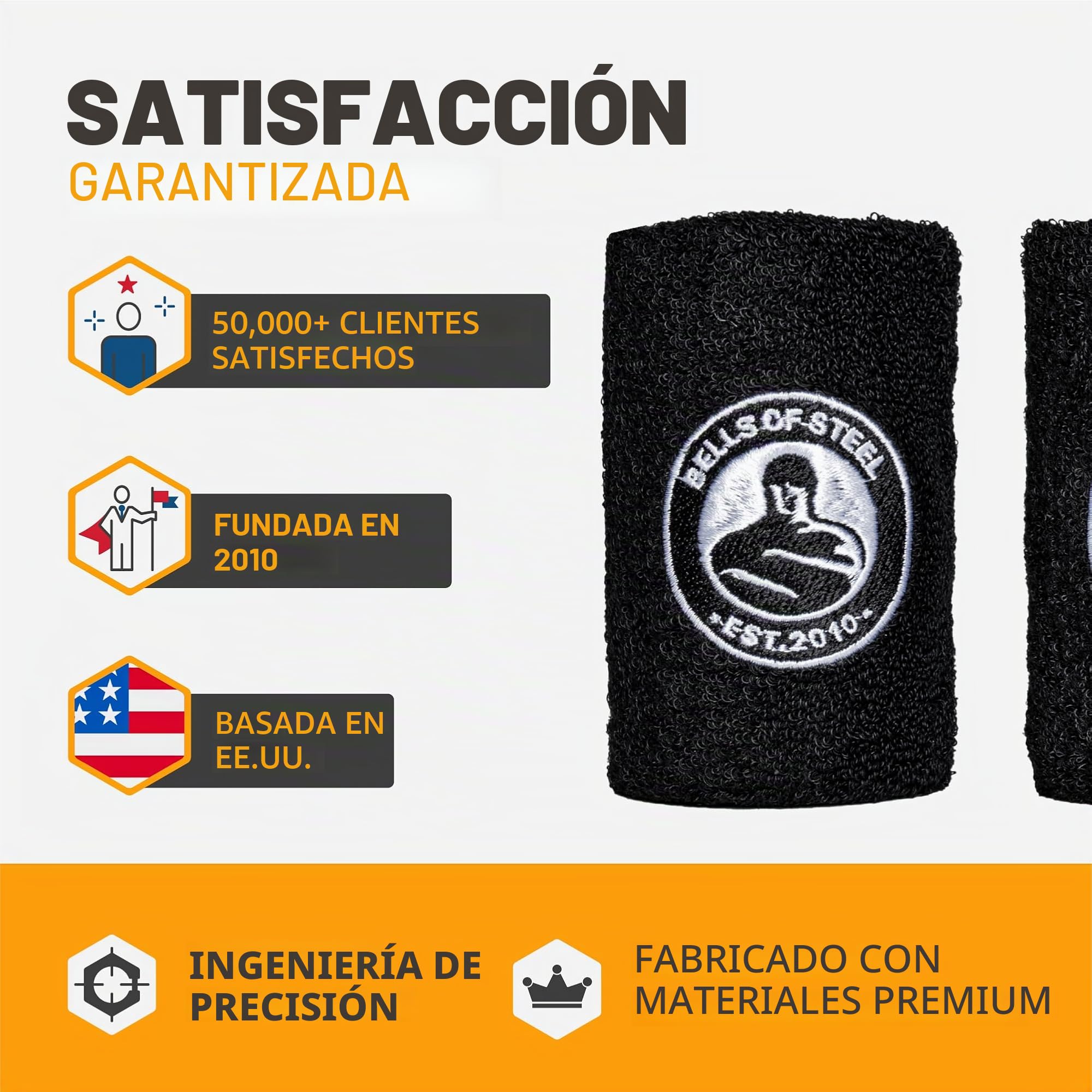 Bells of Steel Kettlebells - Muñequera BellGuard con Inserciones de plástico para absorción de Golpes, muñequeras para Gimnasio, muñequera para Entrenamiento, Talla única, par de muñequeras