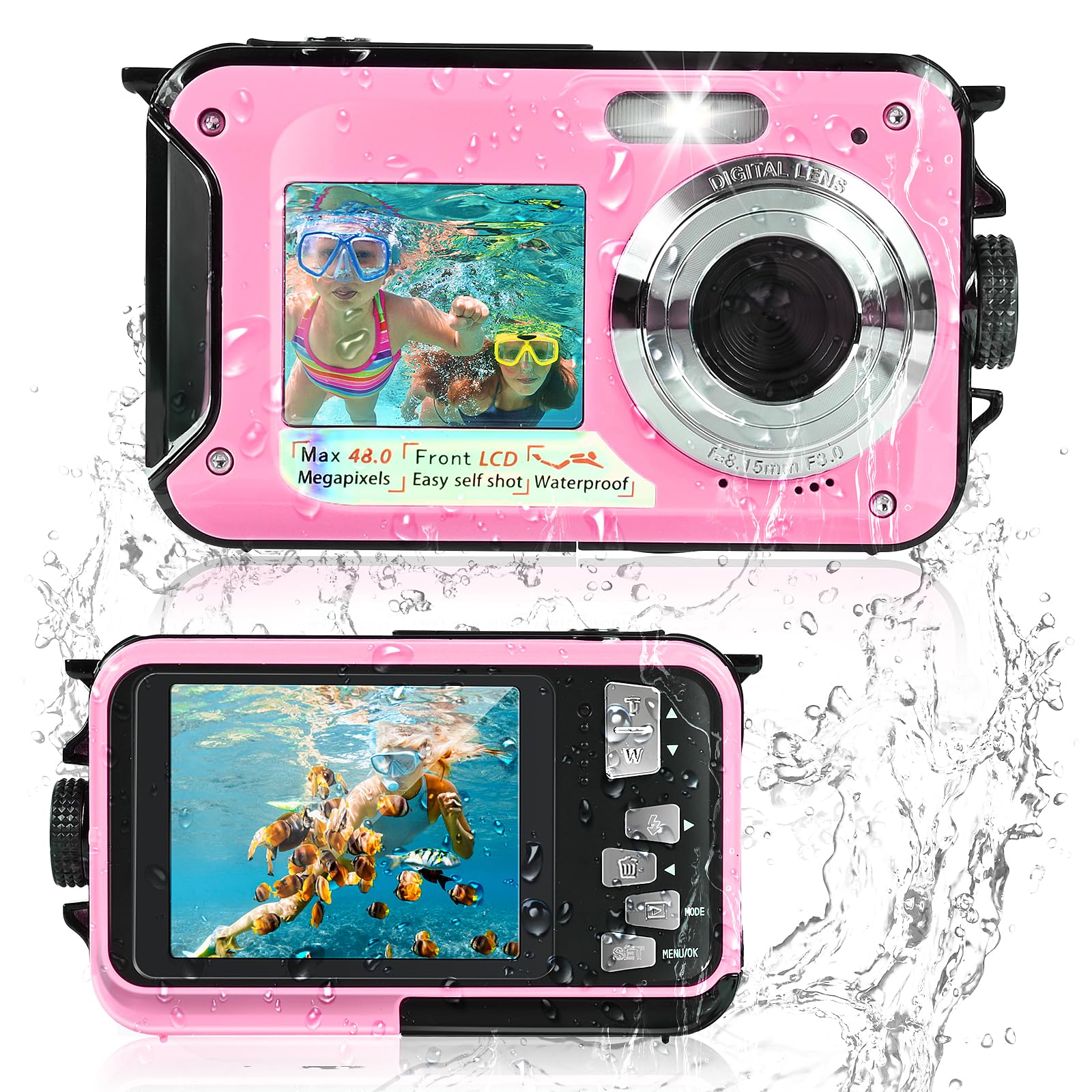 Macchina Fotografica Subcquea, Comius Sharp Fotocamera Subacquea Digitale 10FT FHD Video 30MP Photo 16X Digital Zoom con Scheda di Memoria da 32G per Selfie Subacquei, Nuoto, Immersione