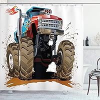 Vista 101 de Ambesonne Cortina de ducha de caballo, potente semental de Appaloosa, elegante estampado equino de campeón de sangre pura real, juego de decoración