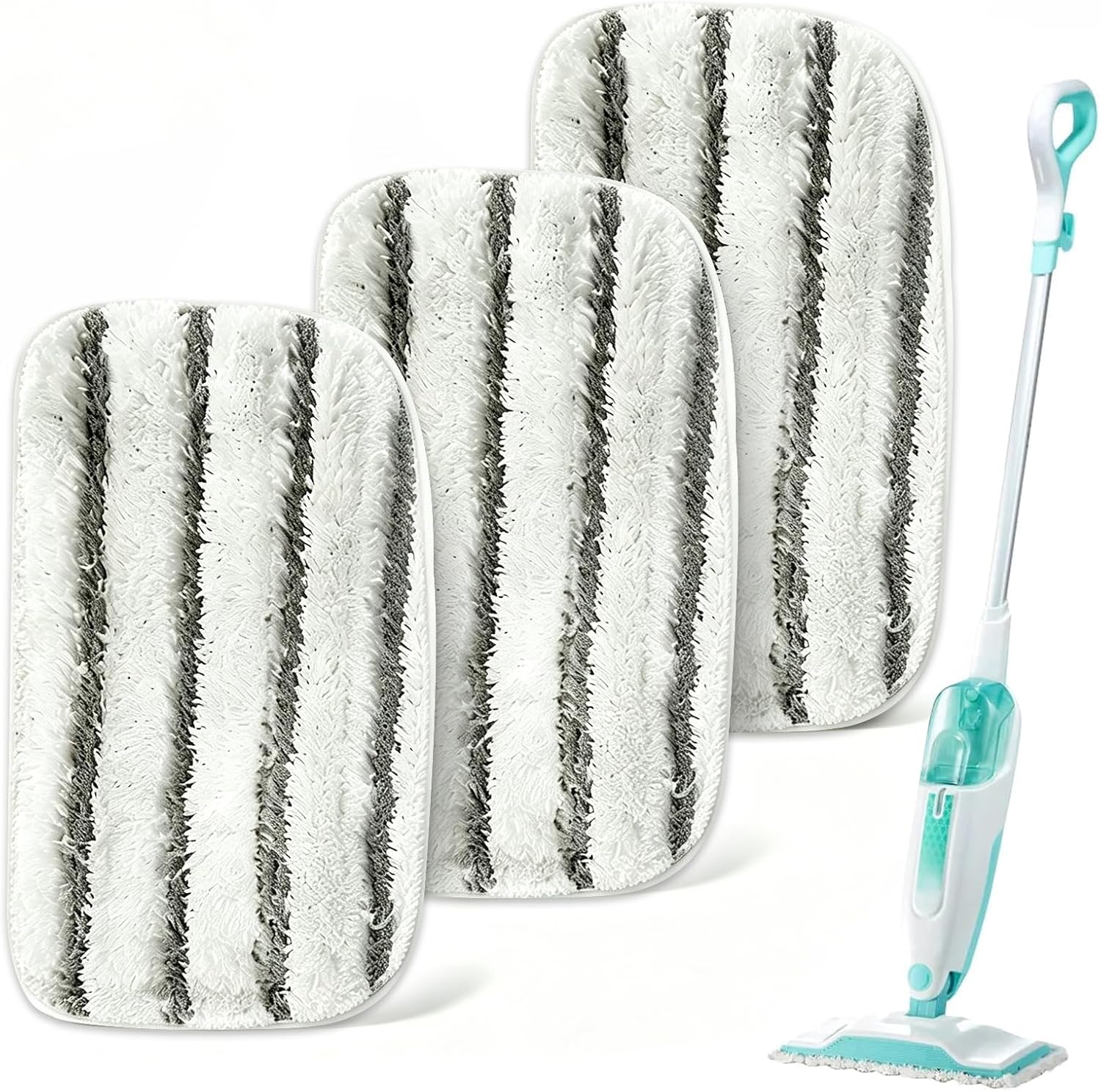 Steam Mop Pads for Shark Steam Mop S1000, S1000A, S1000C, S1000WM, S1001C - Dirt Grip, Washable & Reusable for All Floor Clean-3 Pack