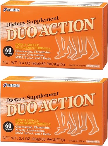 Umeken 2X Duo Action, Glucosamina + Condroitina + MSM + BCAA + Salud de las articulaciones especiales* Fórmula herbaria. Suministro de 2 meses