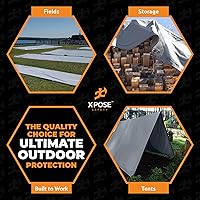 Vista 2 de Xpose Safety Lona protectora de polietileno plateado resistente de 5 x 7 pies - Funda protectora multiusos - Duradera, resistente al agua