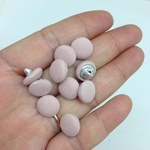 Vista 139 de PEPPERLONELY 10 piezas de tela de 0.394 in cubierta con botones redondos de vástago de metal, azul marino